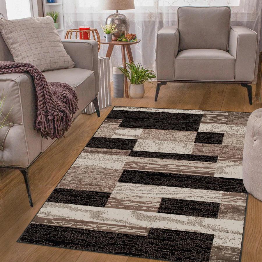 Rockwood Modern Geometric Patchwork Indoor Area Rug or Runner