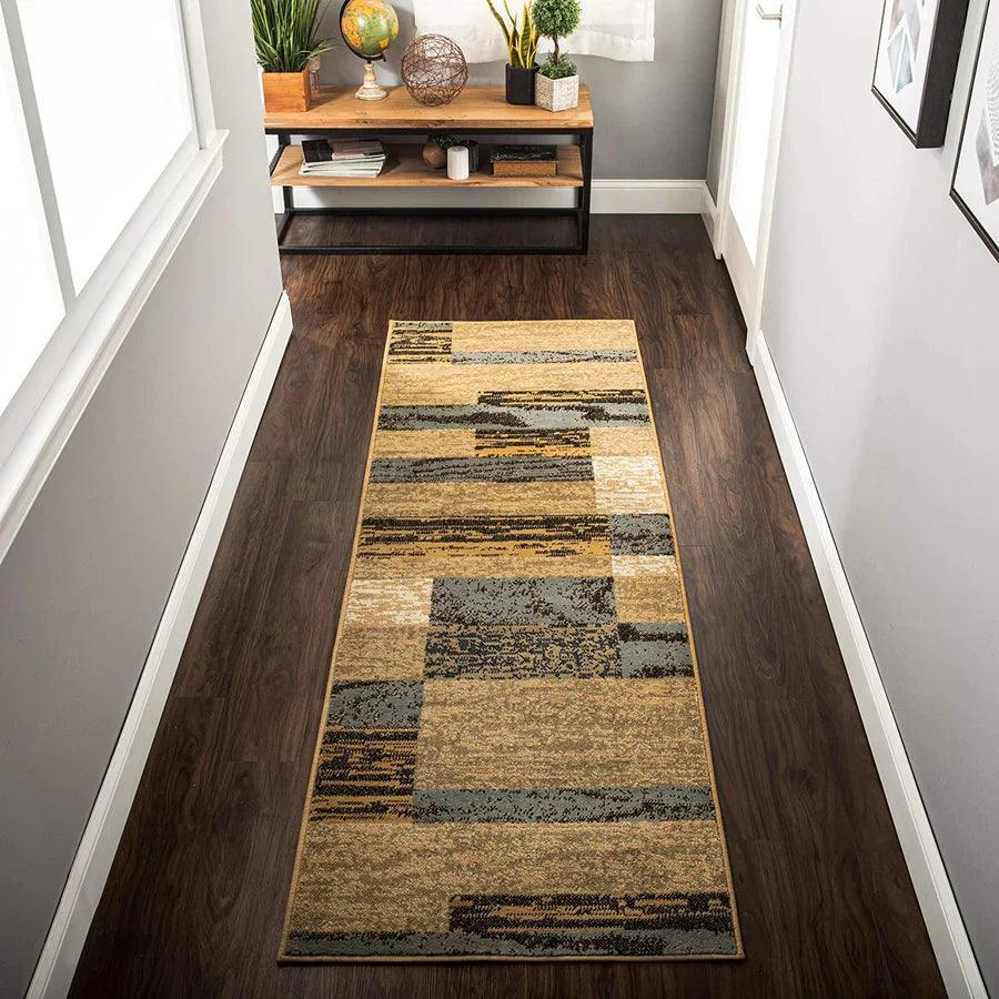 Rockwood Modern Geometric Patchwork Indoor Area Rug or Runner