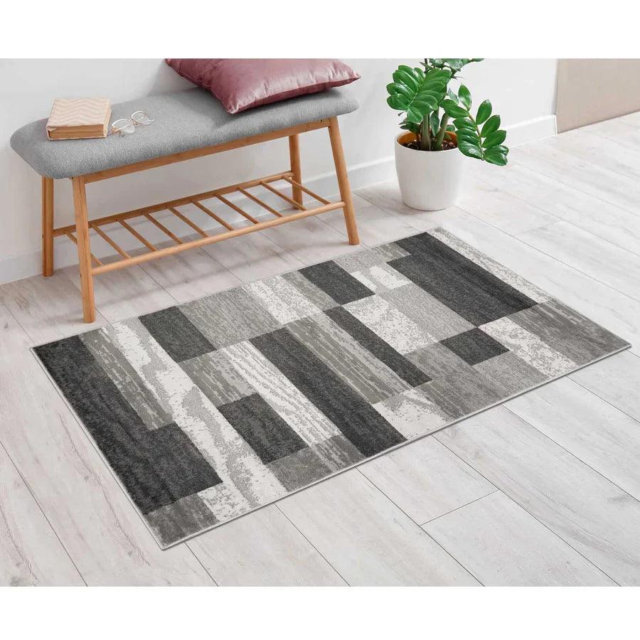 Rockwood Modern Geometric Patchwork Indoor Area Rug or Runner