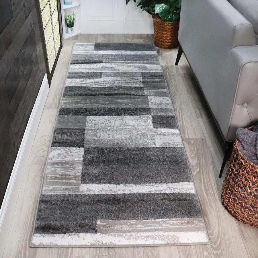 Rockwood Modern Geometric Patchwork Indoor Area Rug or Runner