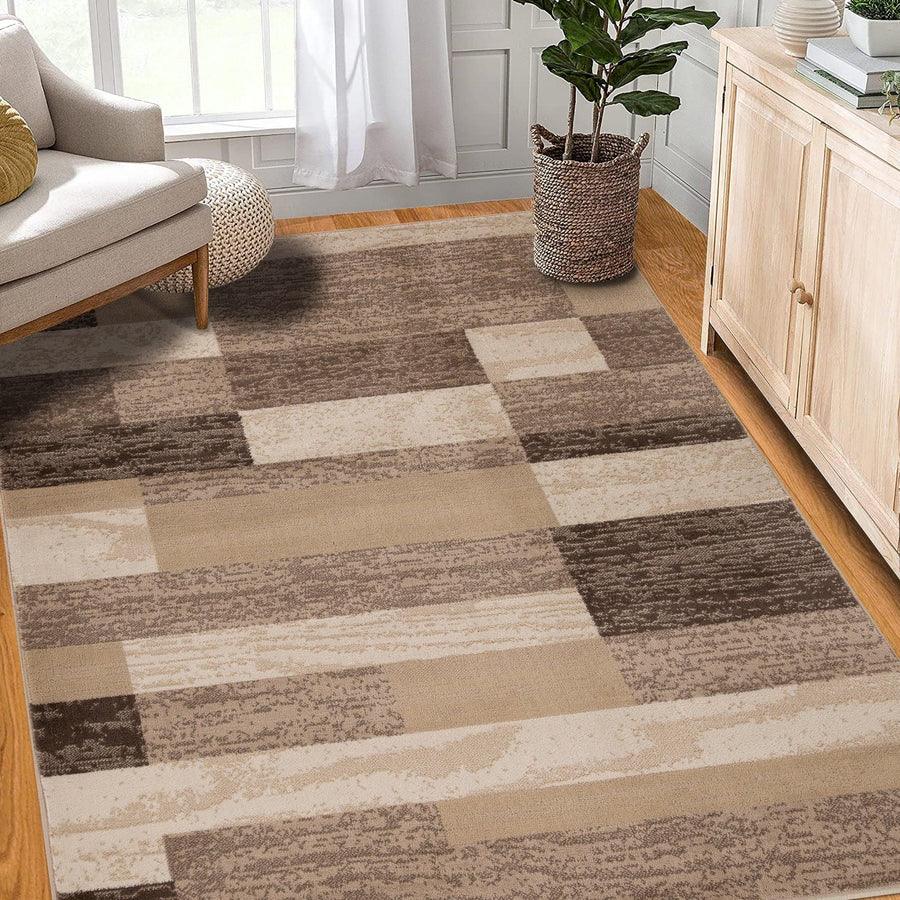 Rockwood Modern Geometric Patchwork Indoor Area Rug or Runner