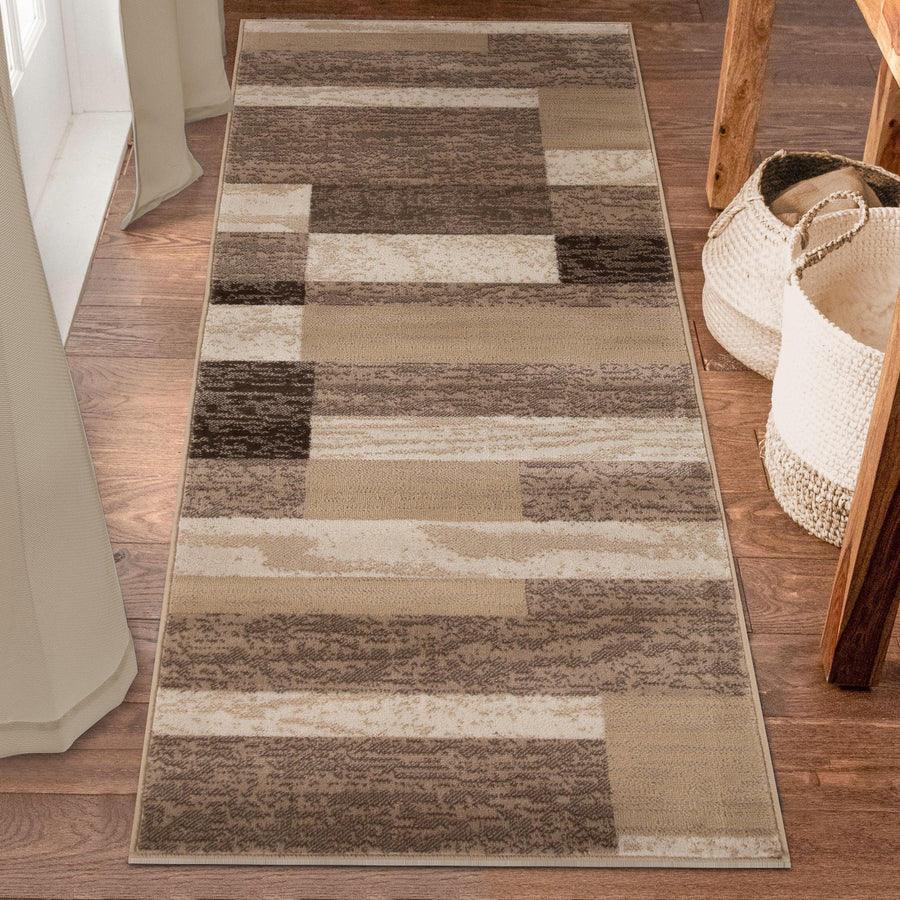 Rockwood Modern Geometric Patchwork Indoor Area Rug or Runner