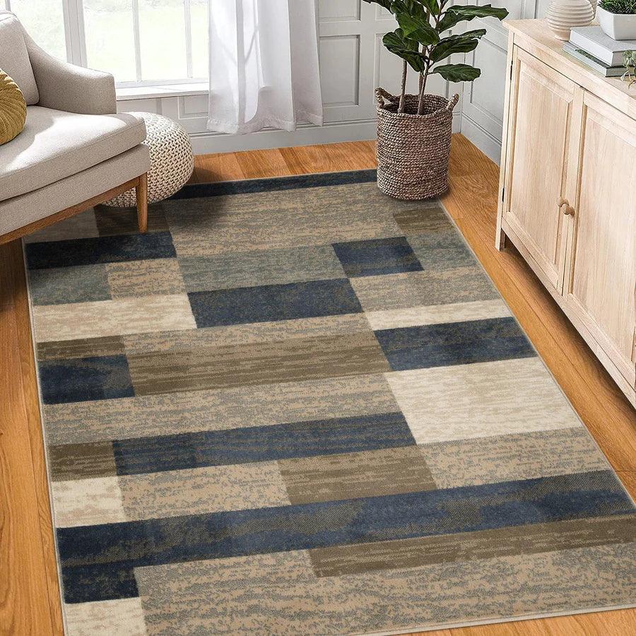 Rockwood Modern Geometric Patchwork Indoor Area Rug or Runner