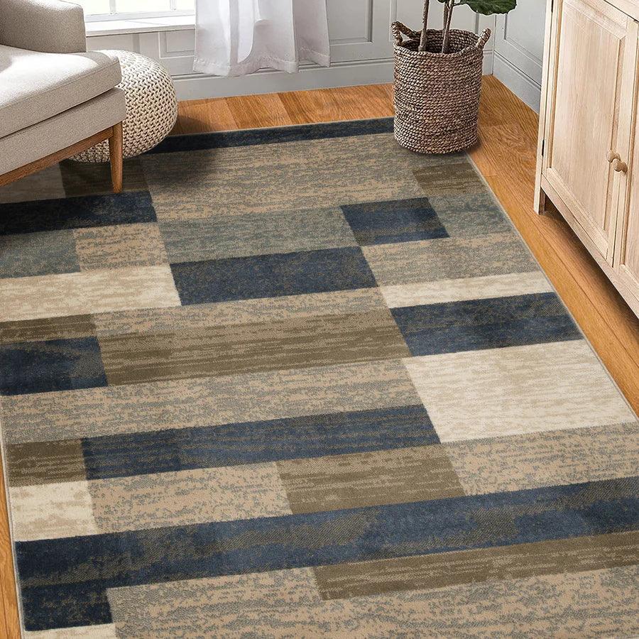 Rockwood Modern Geometric Patchwork Indoor Area Rug or Runner