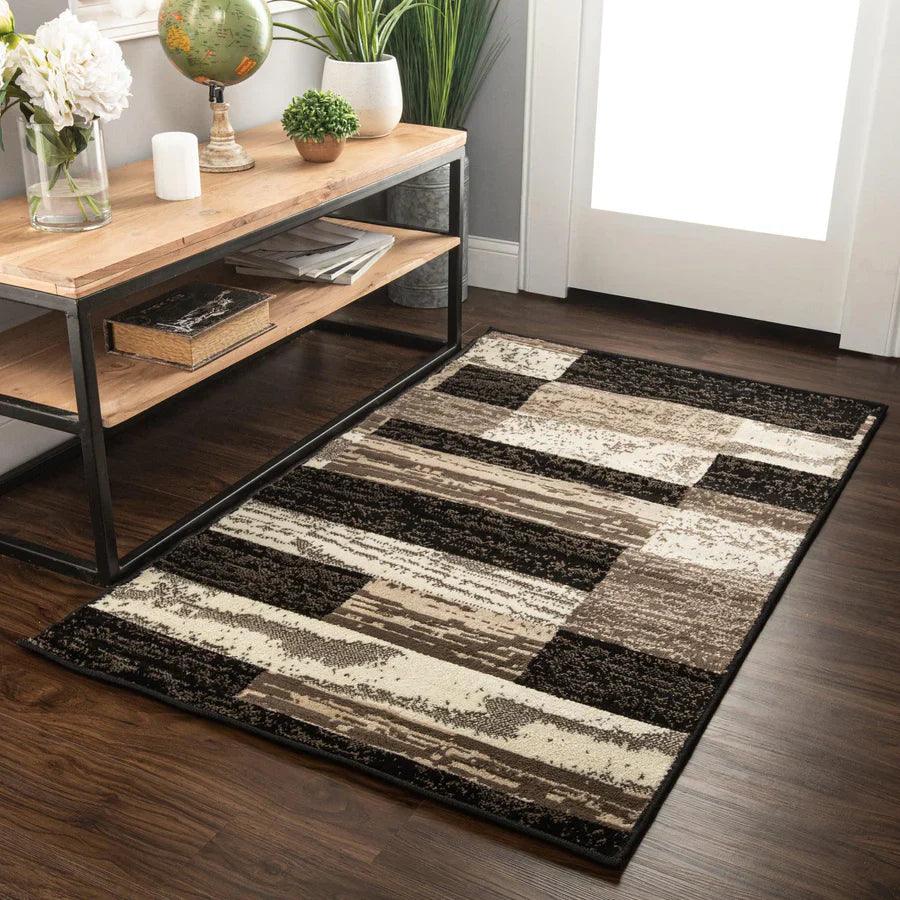 Rockwood Modern Geometric Patchwork Indoor Area Rug or Runner