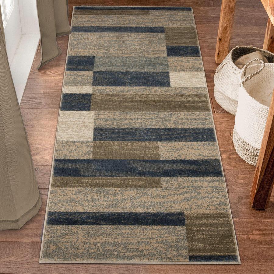 Rockwood Modern Geometric Patchwork Indoor Area Rug or Runner
