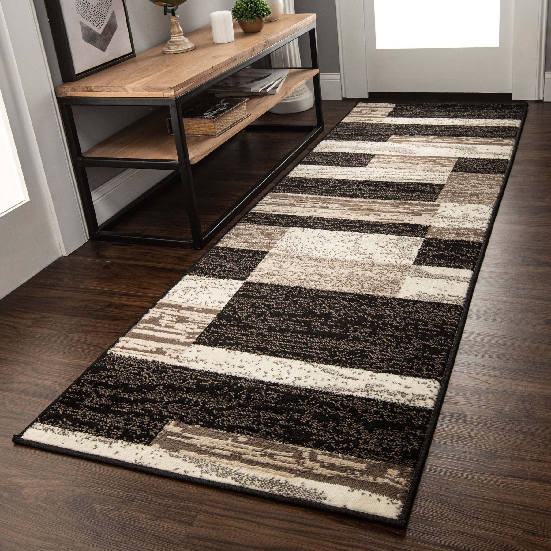 Rockwood Modern Geometric Patchwork Indoor Area Rug or Runner