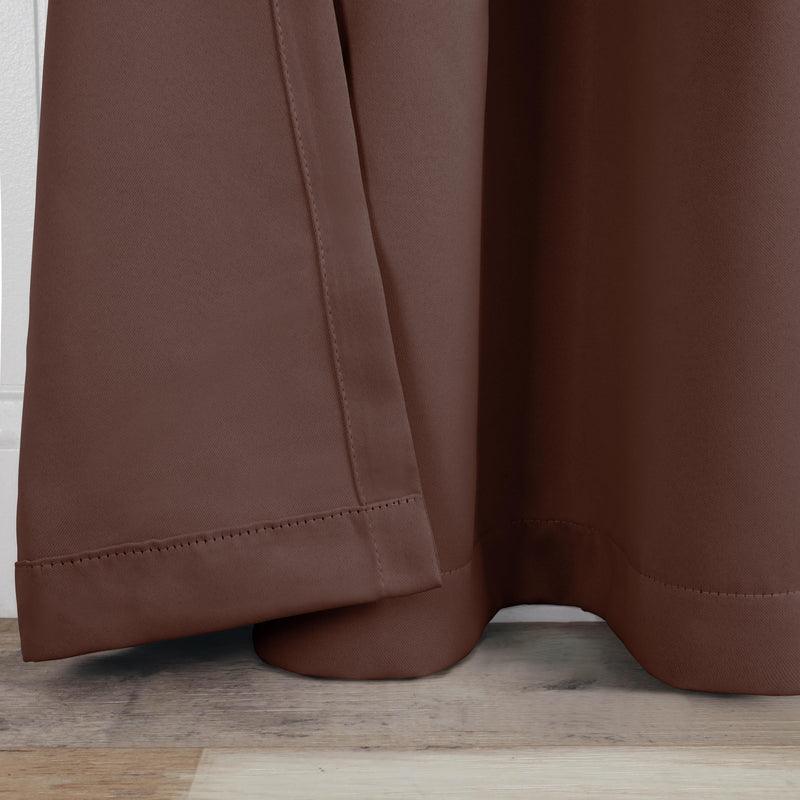 Rod Pocket Room Darkening Solid Blackout Curtains, Set of 2