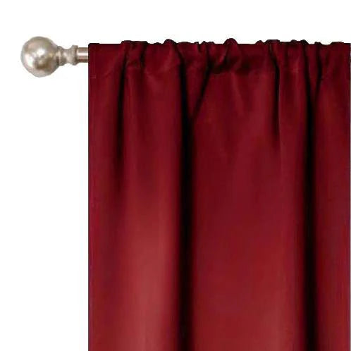 Rod Pocket Room Darkening Solid Blackout Curtains, Set of 2