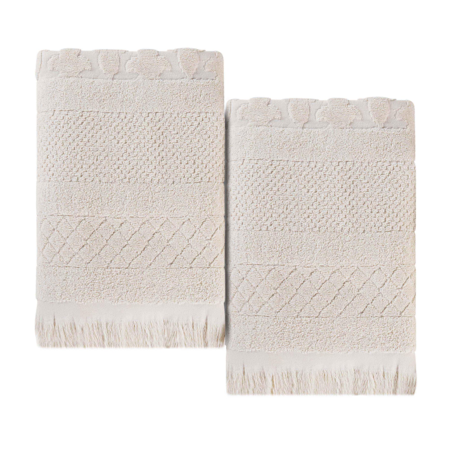 Rolla Cotton Geometric Jacquard Plush Absorbent Bath Sheet Set of 2