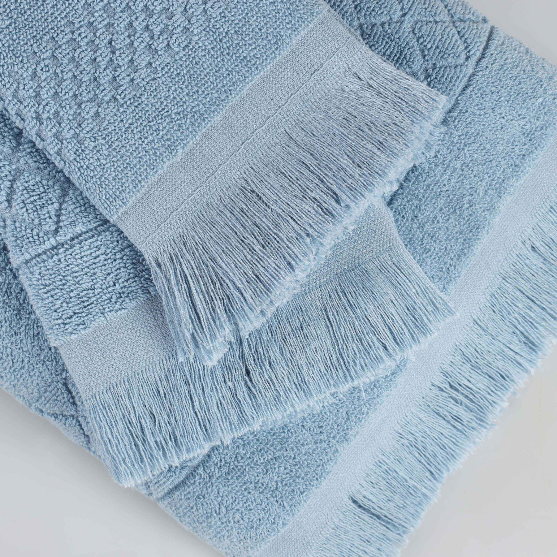 Rolla Cotton Geometric Jacquard Plush Absorbent Hand Towel Set of 6