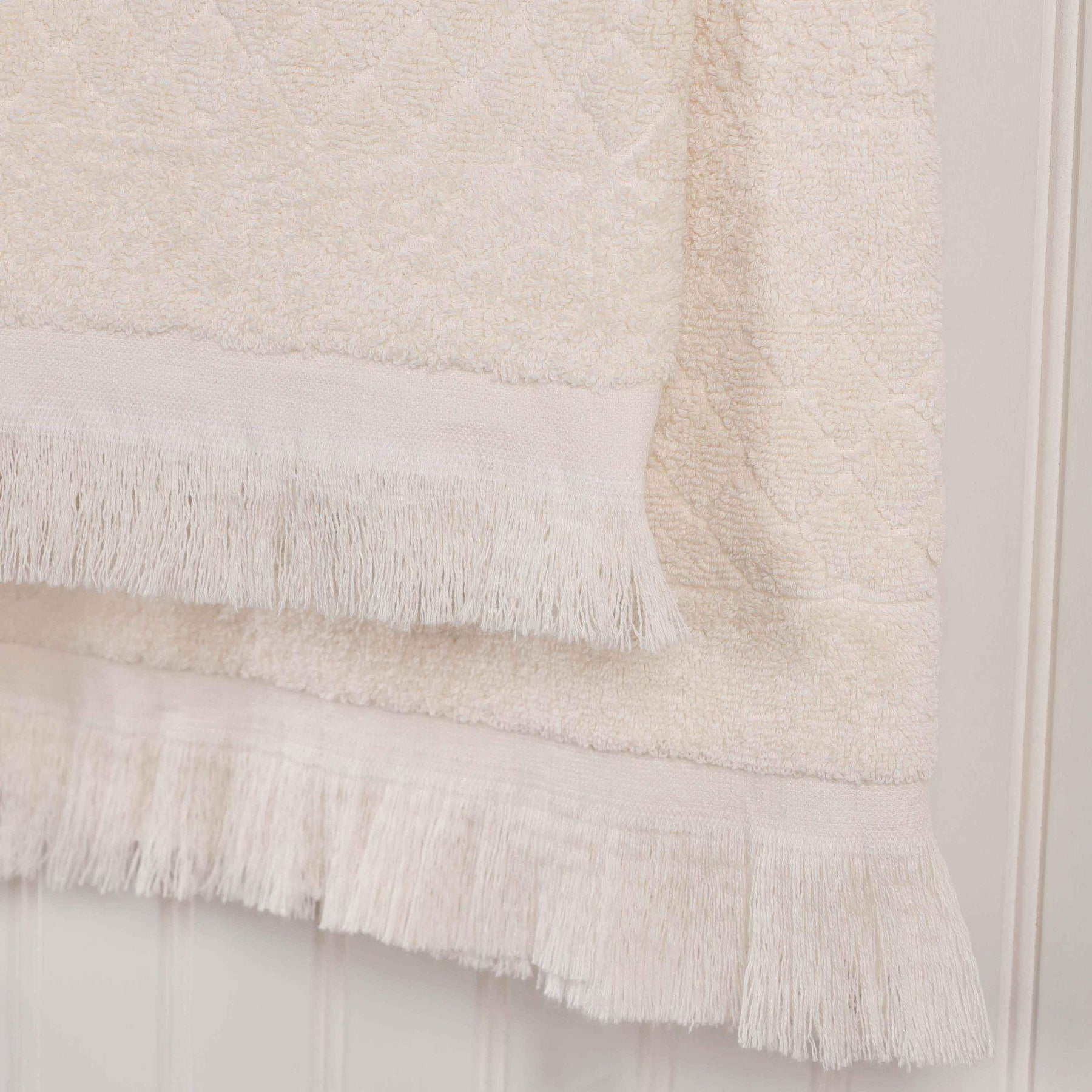 Rolla Cotton Geometric Jacquard Plush Soft Absorbent 3 Piece Towel Set