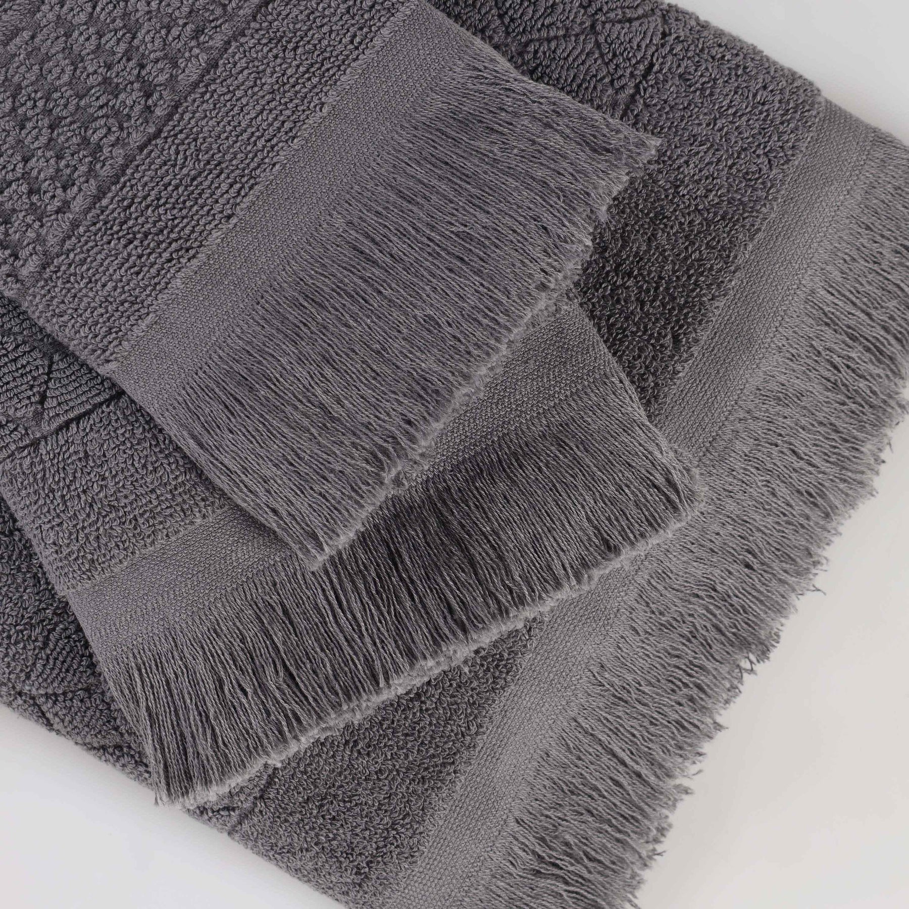 Rolla Cotton Geometric Jacquard Plush Soft Absorbent 6 Piece Towel Set