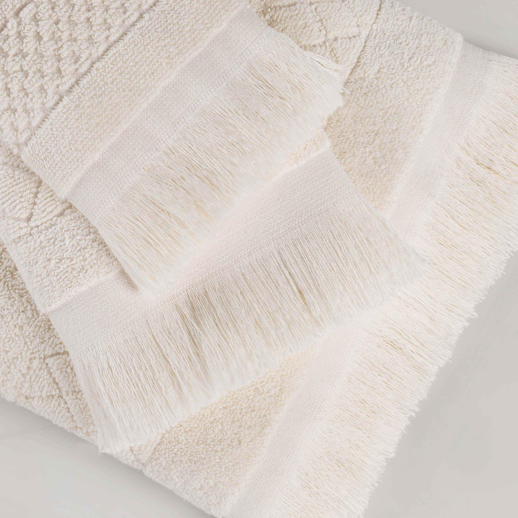 Rolla Cotton Geometric Jacquard Plush Soft Absorbent 8 Piece Towel Set