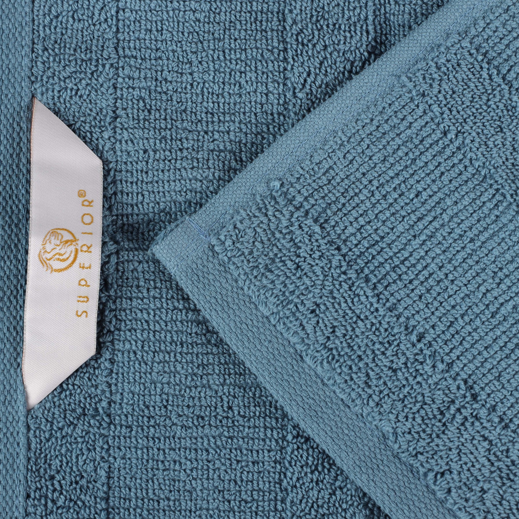 Roma Cotton Ribbed Textured Soft Face Towels/ Washcloths, Set of 12
