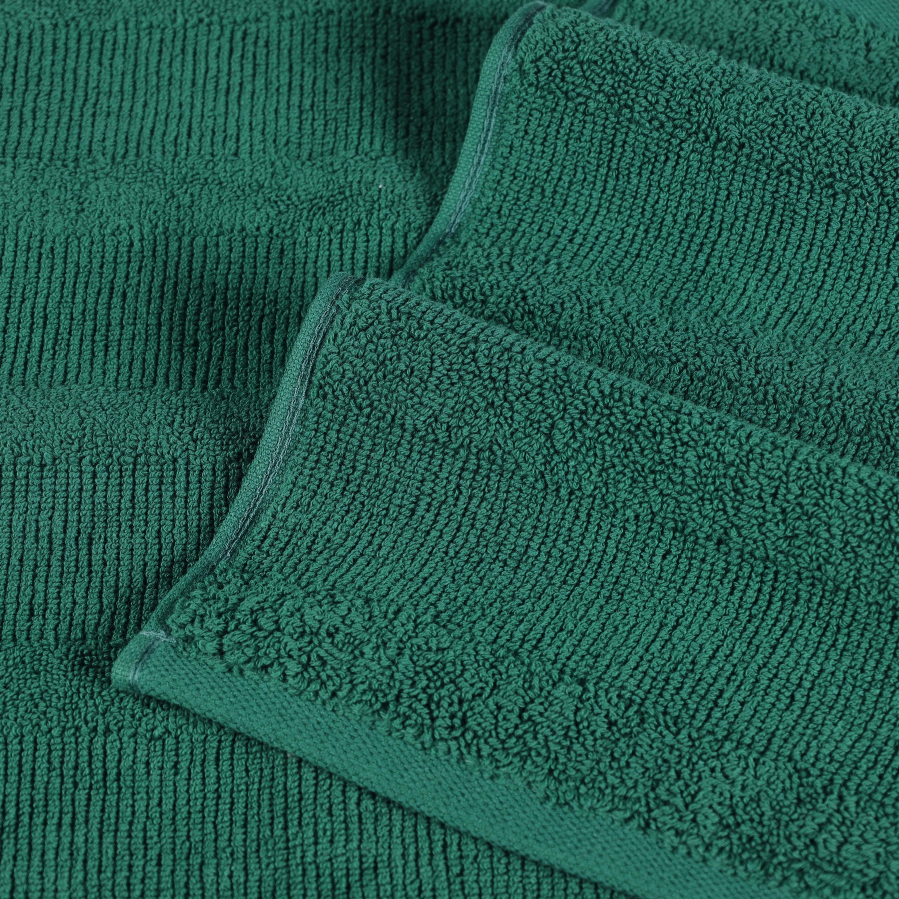 Roma Cotton Ribbed Textured Soft Face Towels/ Washcloths, Set of 12