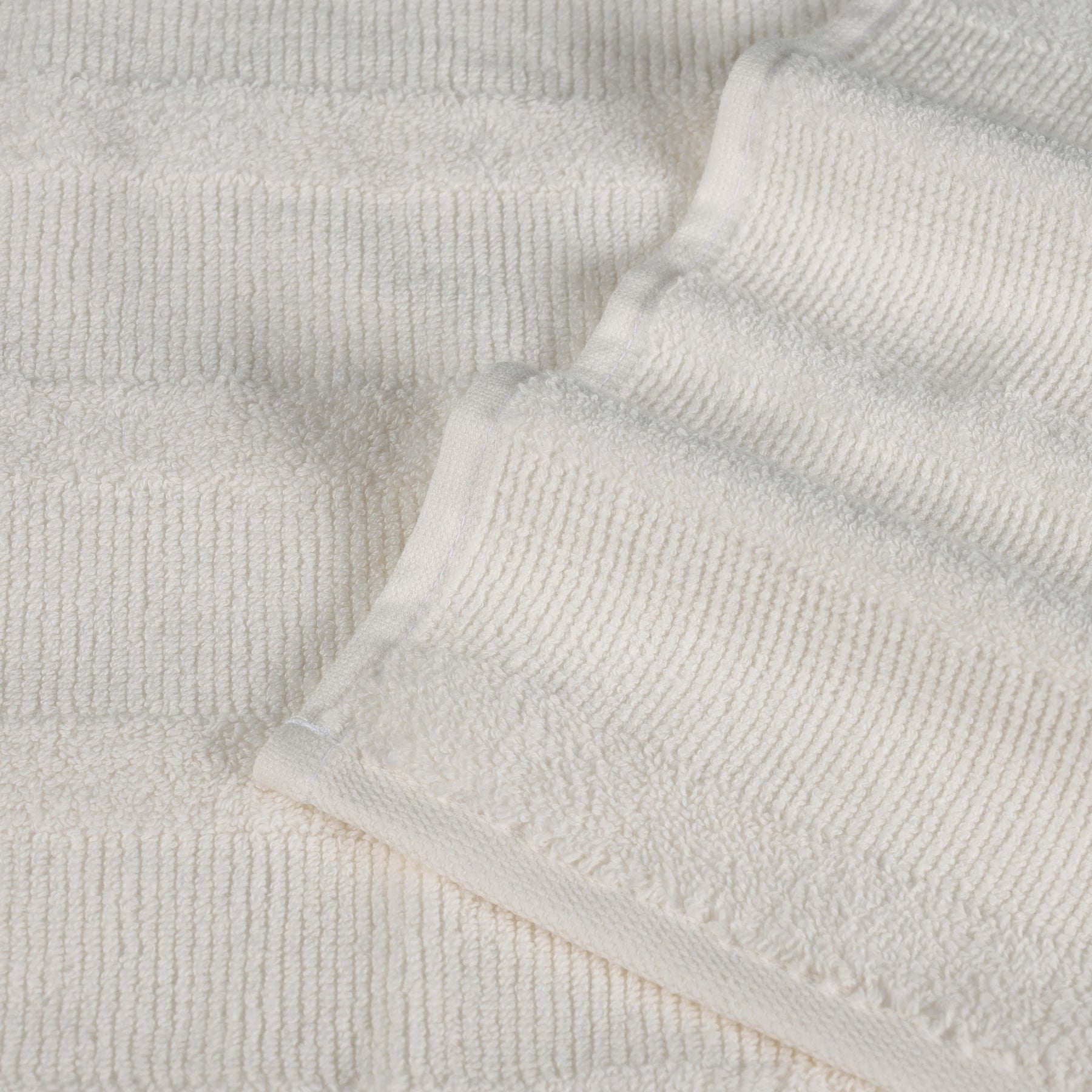 Roma Cotton Ribbed Textured Soft Face Towels/ Washcloths, Set of 12
