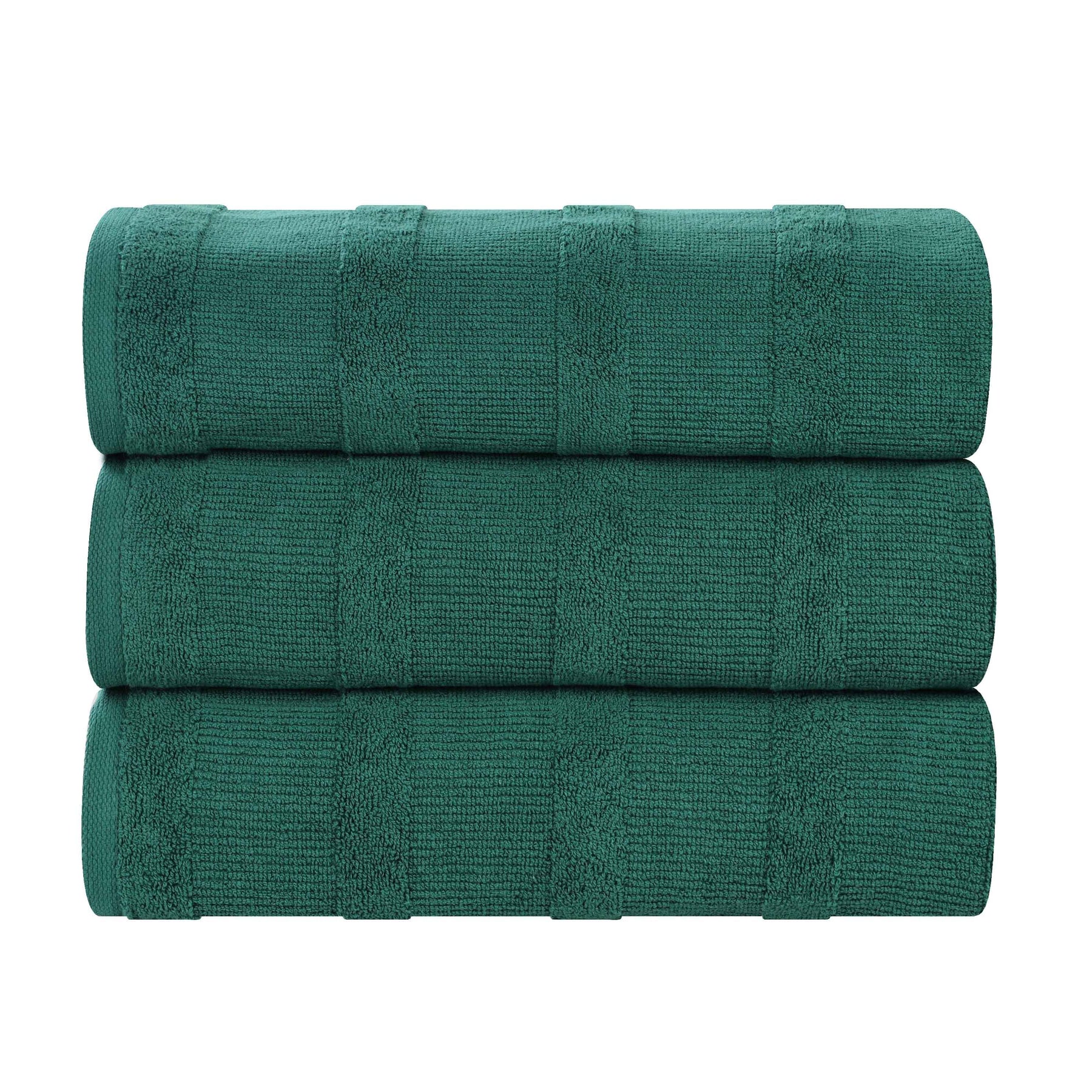 Roma Cotton Ribbed Textured Soft Highly Absorbent Bath Towel Set of 3