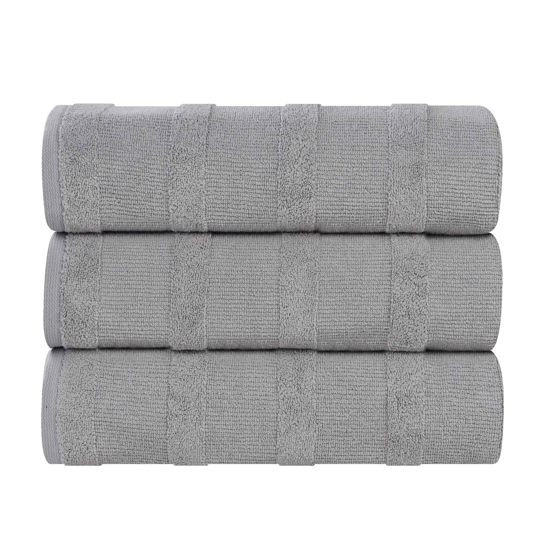 Roma Cotton Ribbed Textured Soft Highly Absorbent Bath Towel Set of 3
