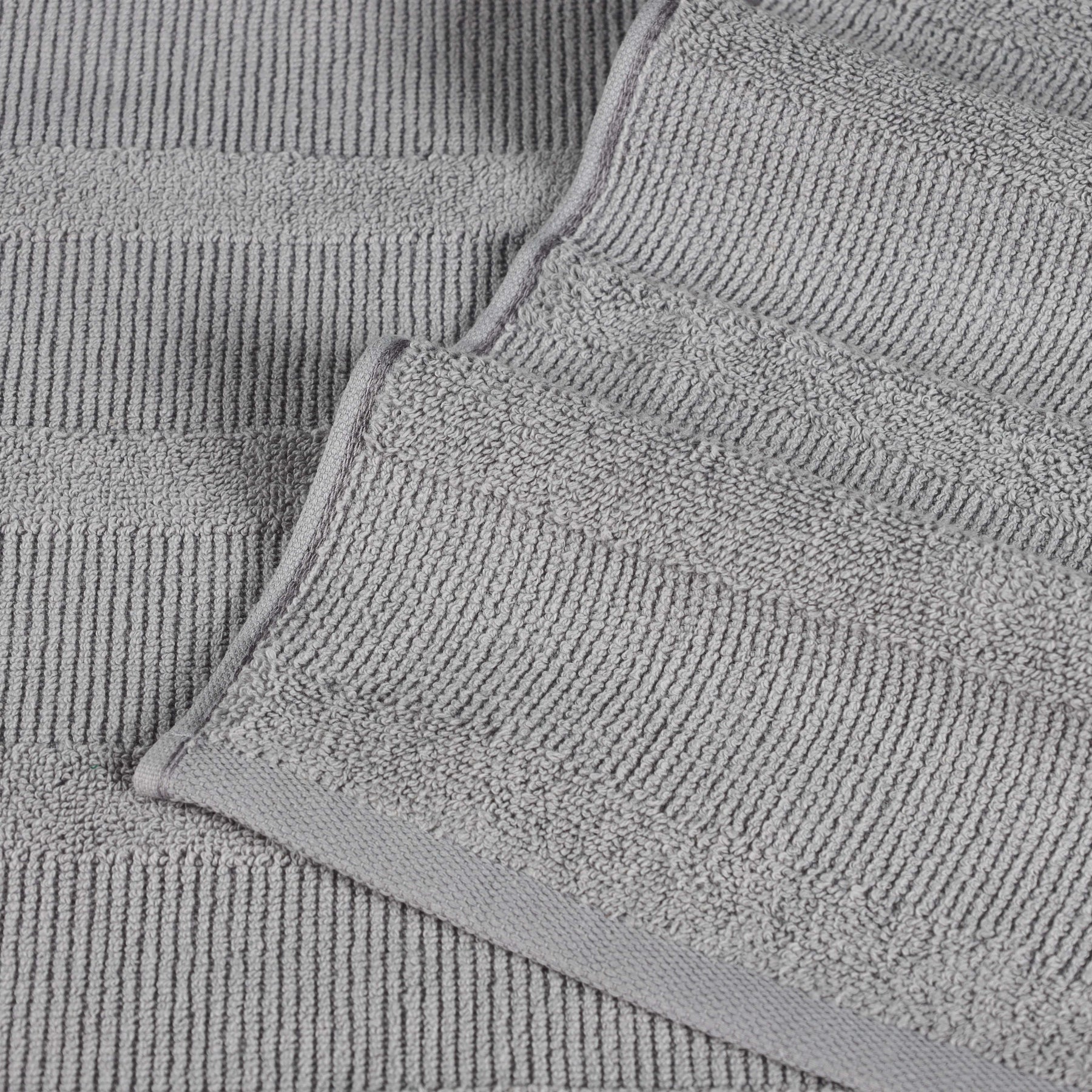 Roma Cotton Ribbed Textured Soft Highly Absorbent Bath Towel Set of 3