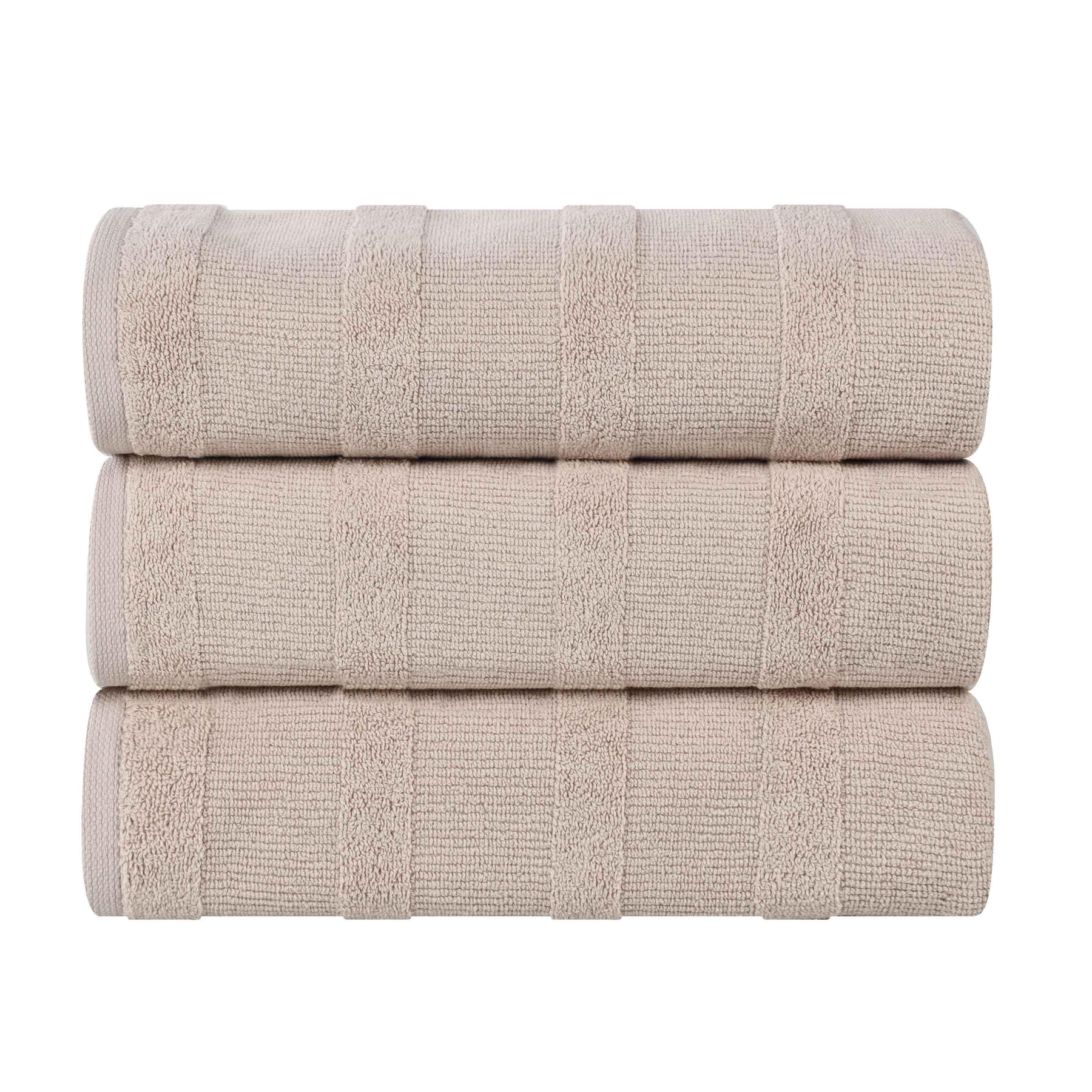Roma Cotton Ribbed Textured Soft Highly Absorbent Bath Towel Set of 3