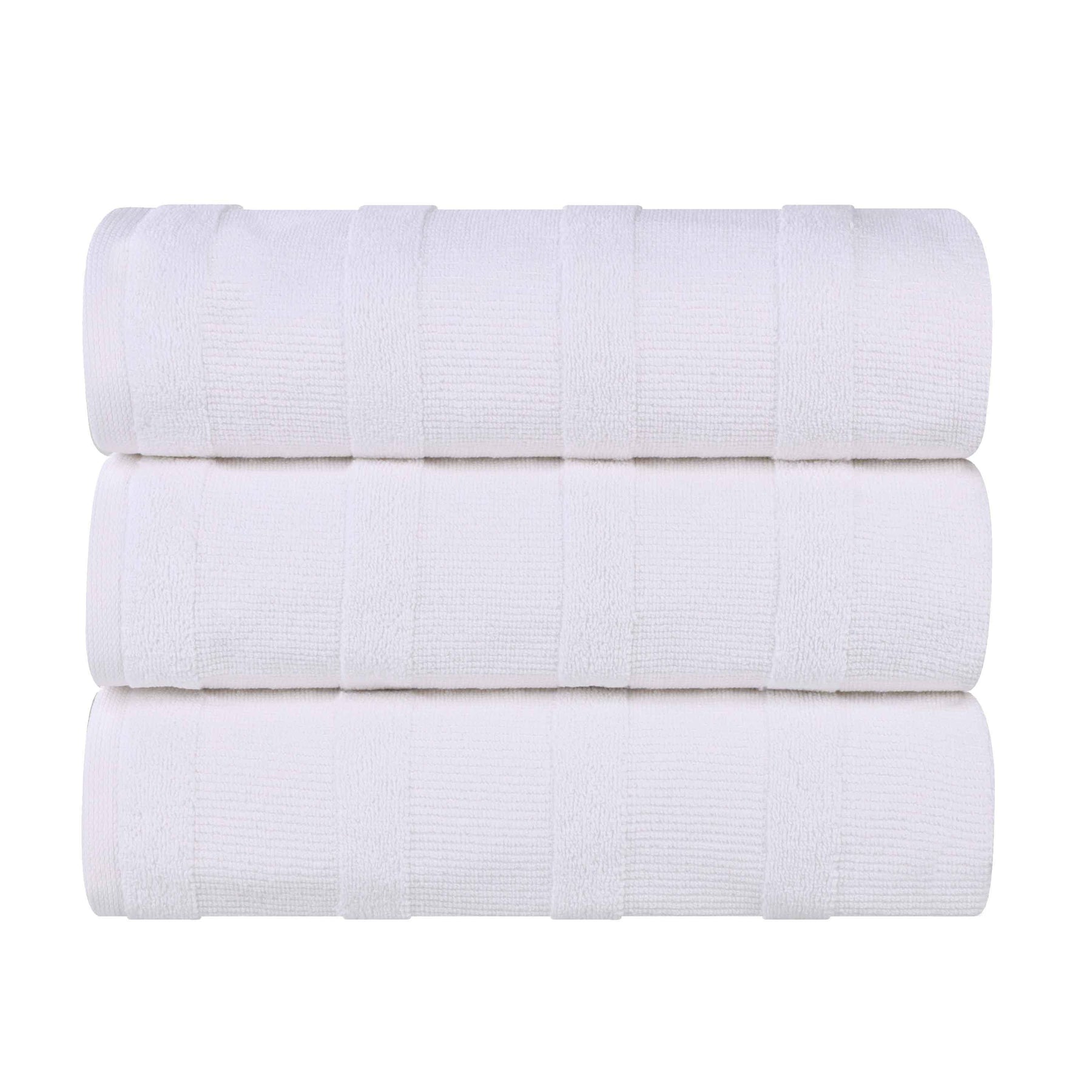 Roma Cotton Ribbed Textured Soft Highly Absorbent Bath Towel Set of 3