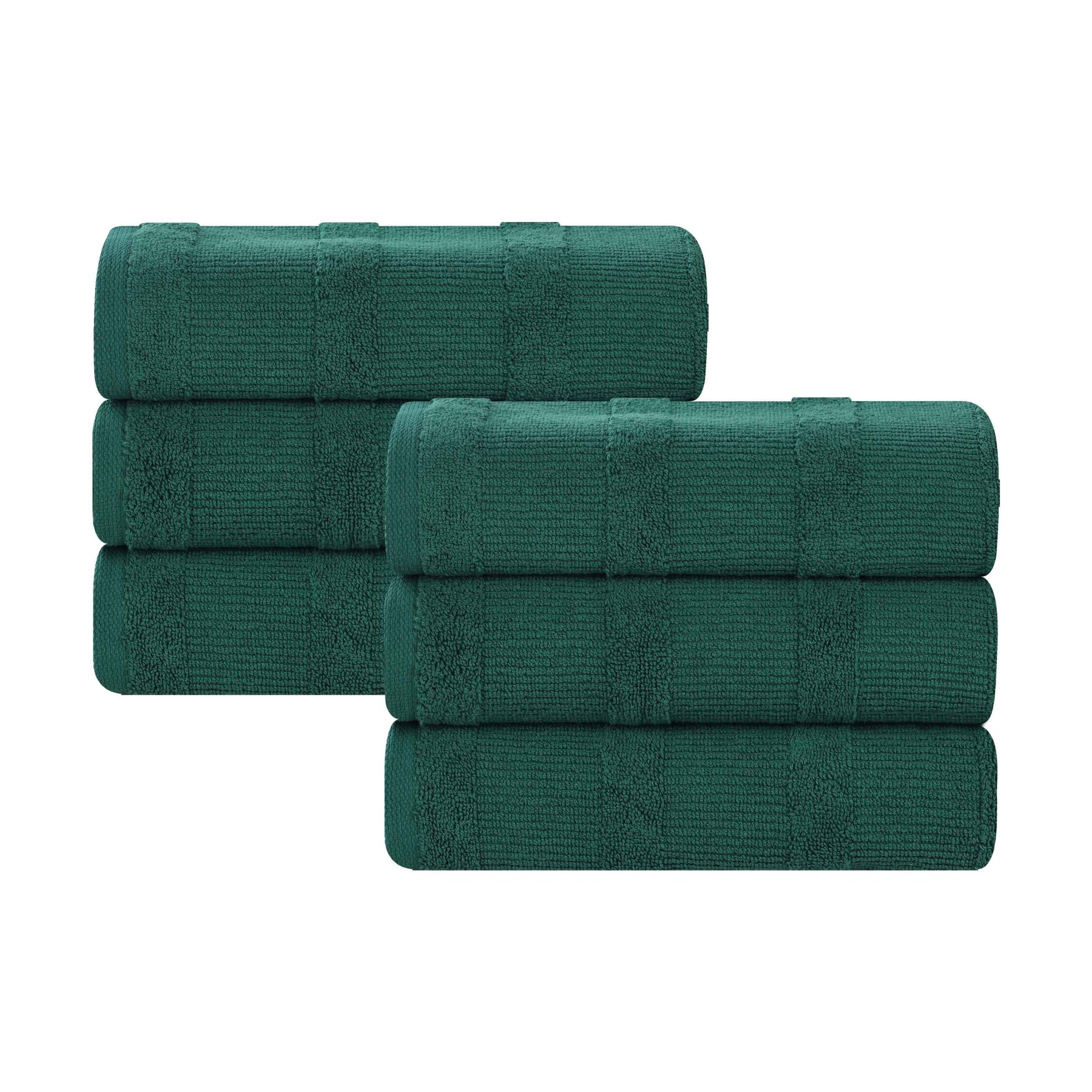 Roma Cotton Ribbed Textured Soft Highly Absorbent Hand Towel Set of 6