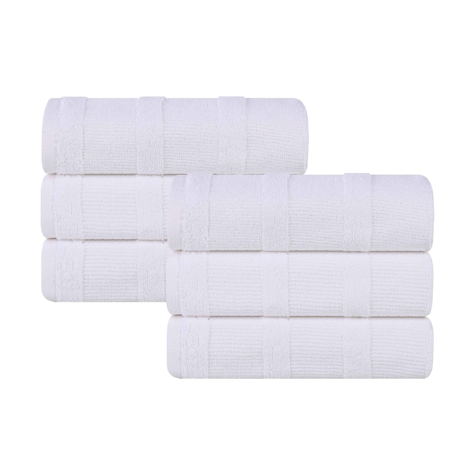 Roma Cotton Ribbed Textured Soft Highly Absorbent Hand Towel Set of 6
