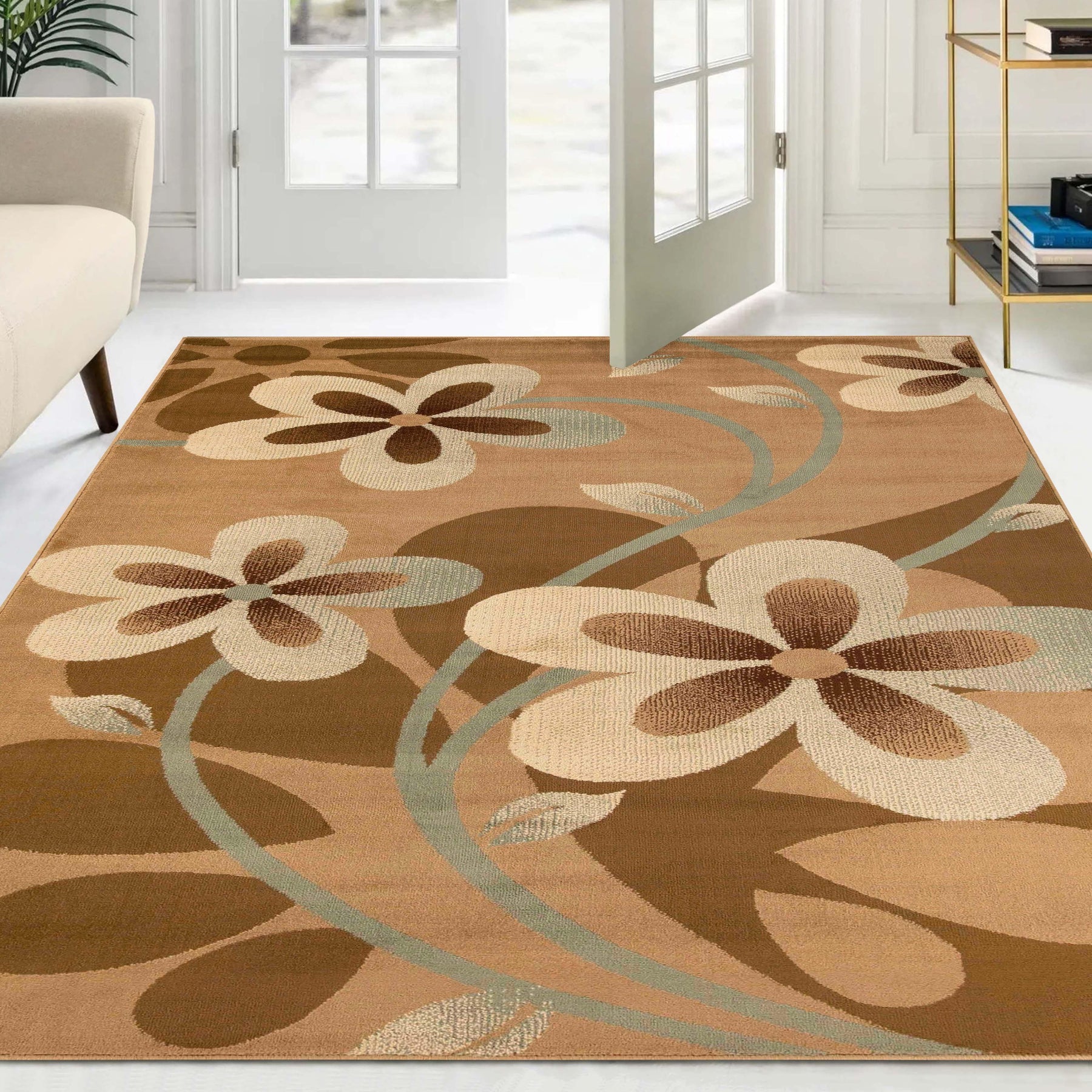 Rosette Geometric Medallion Indoor Area Rugs or Runner Rug