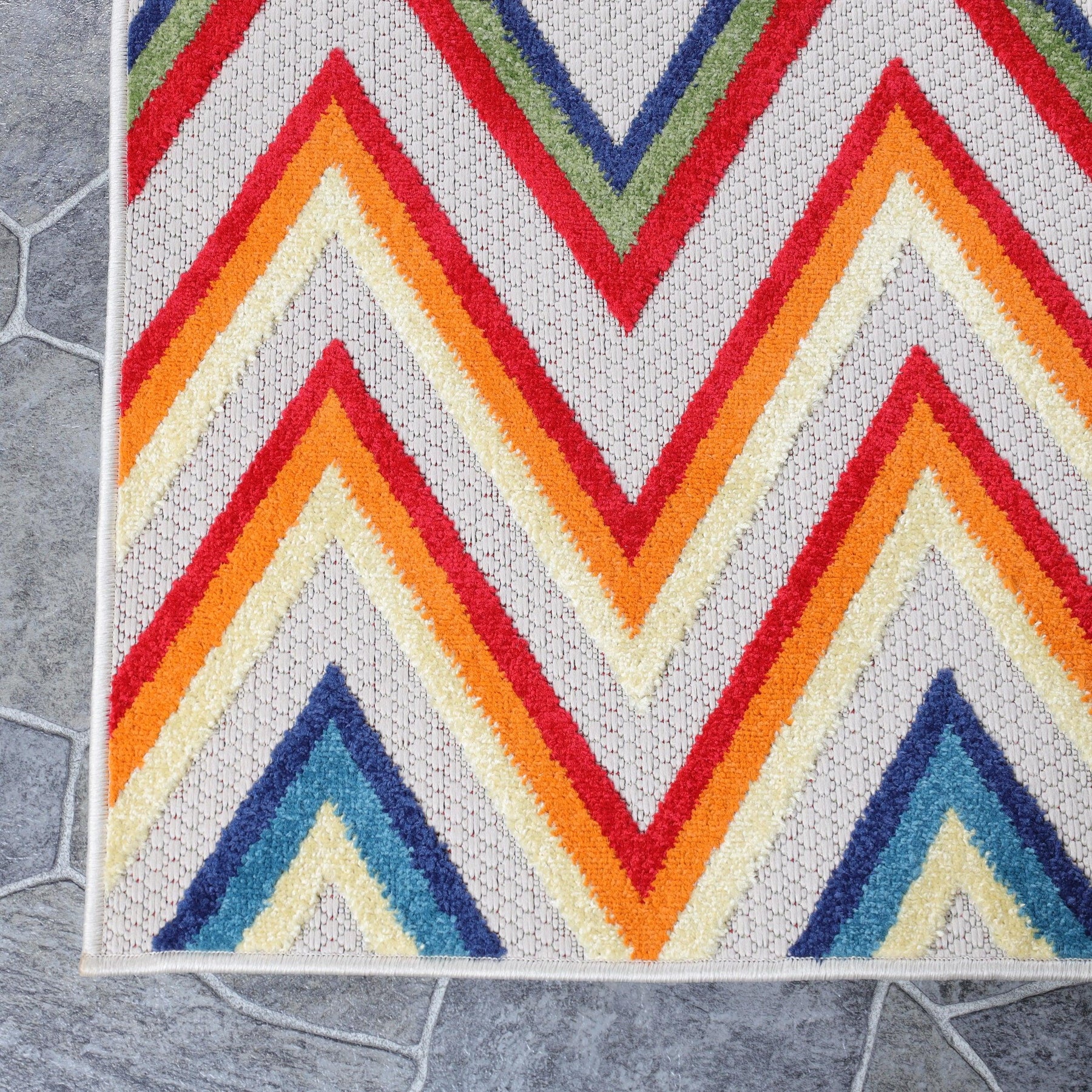 Acacia Geometric Zigzag Area Rug Modern Indoor Outdoor Rugs