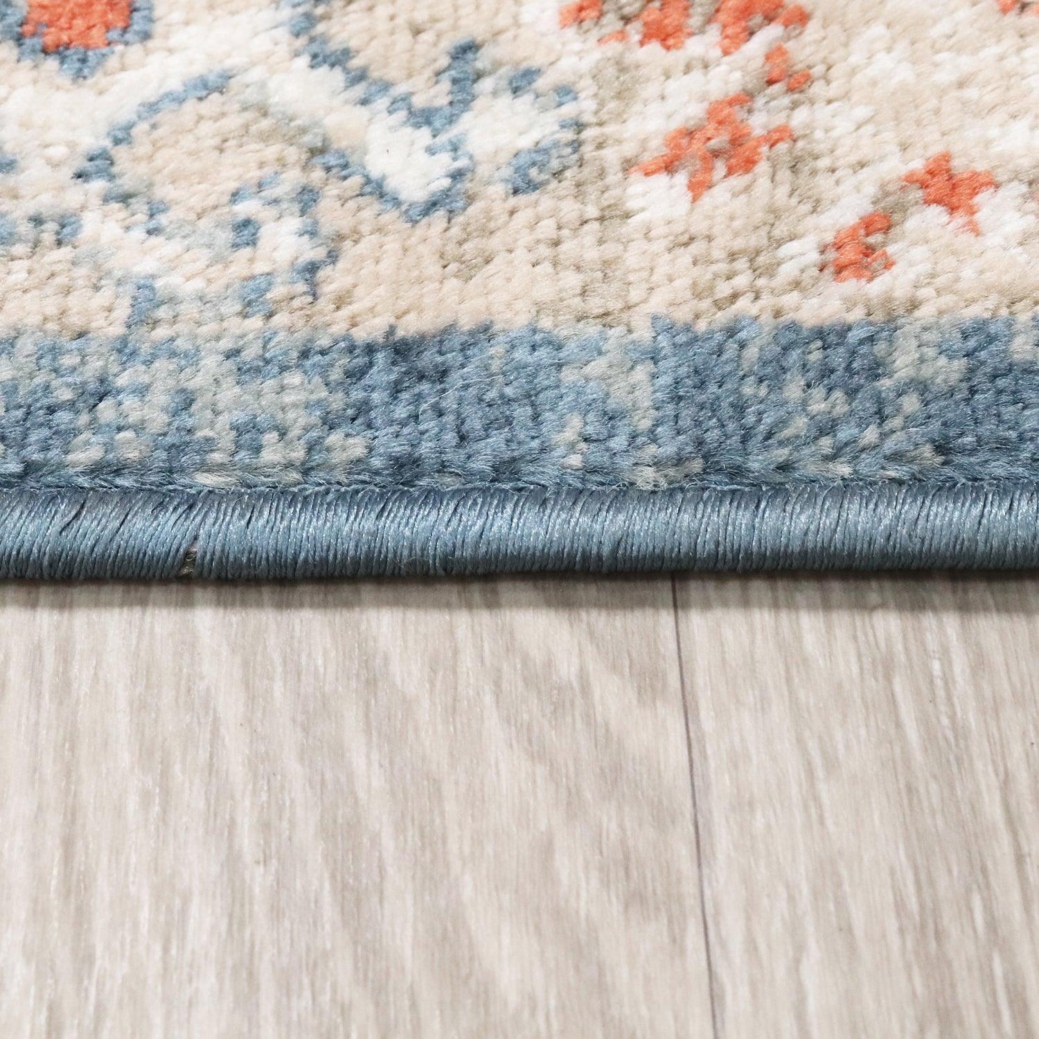 Rustic Distressed Geometric Design Indoor Area Rug