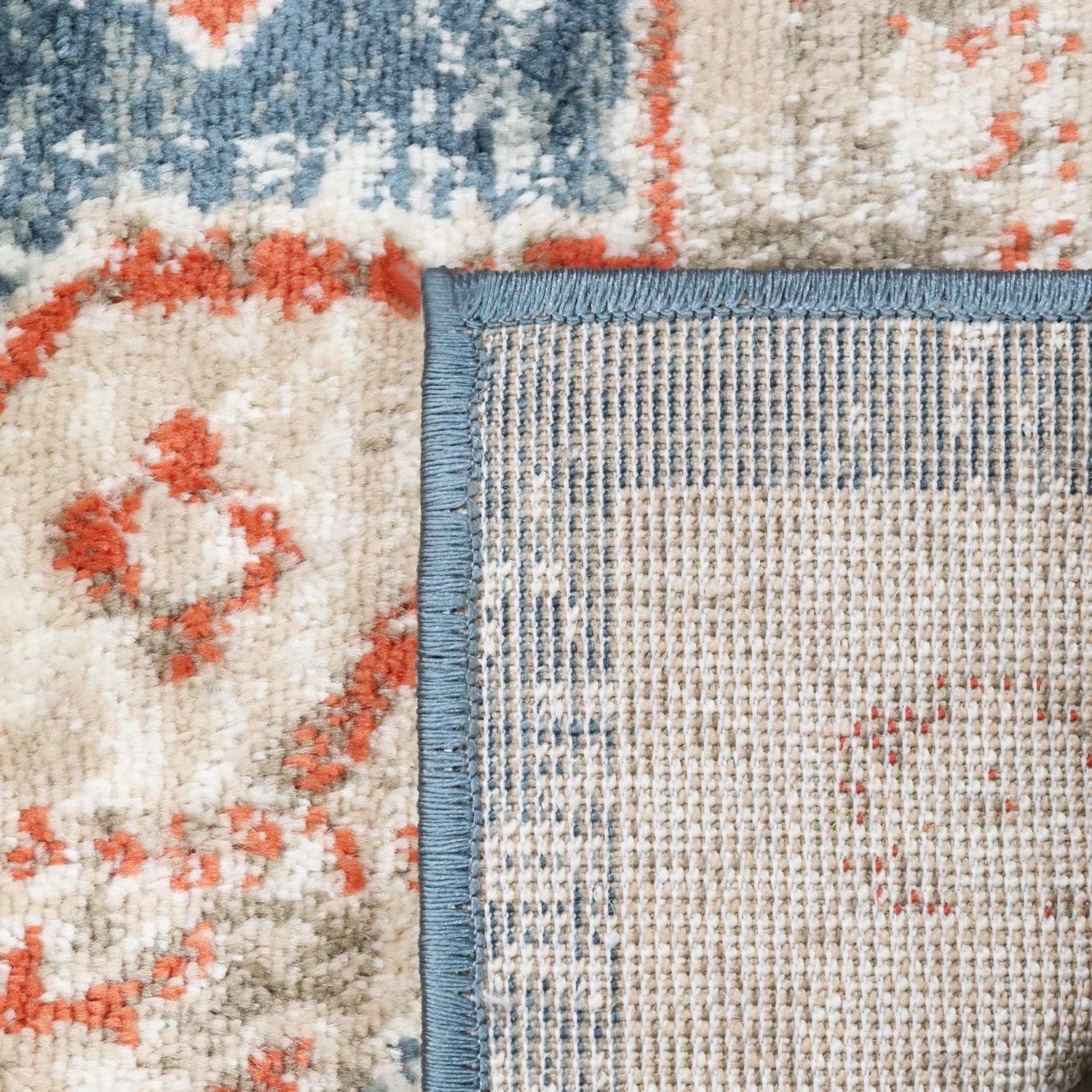 Rustic Distressed Geometric Design Indoor Area Rug