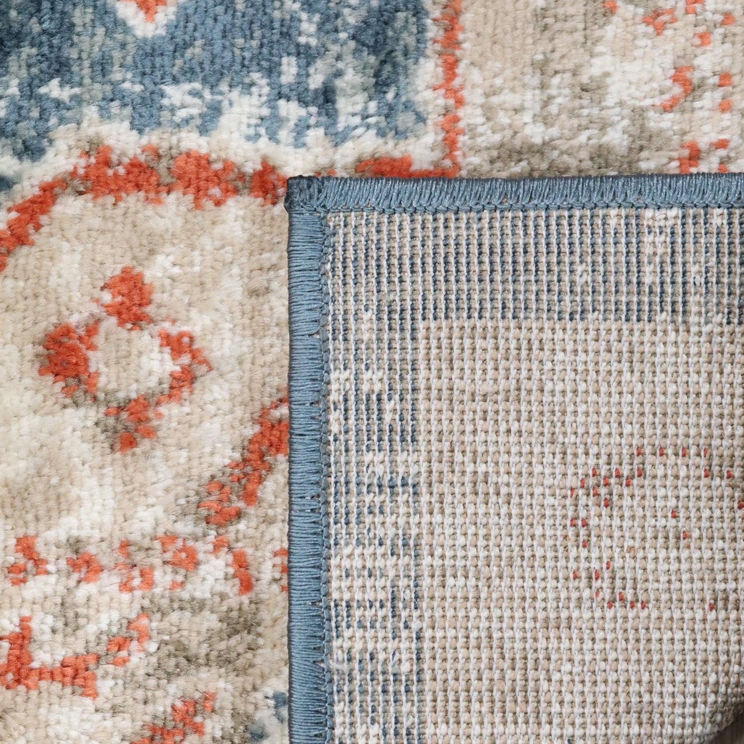 Rustic Distressed Geometric Design Indoor Area Rug