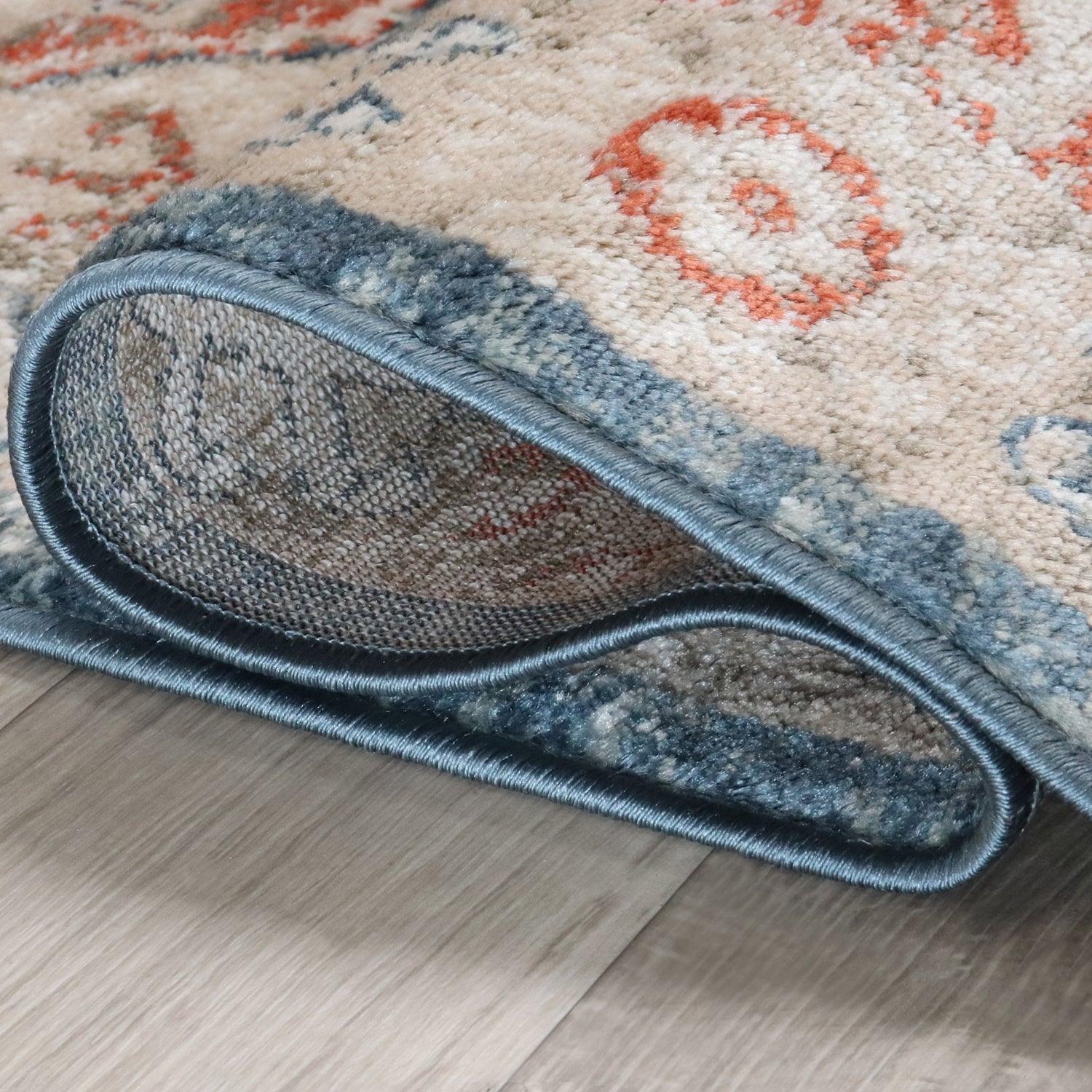 Rustic Distressed Geometric Design Indoor Area Rug