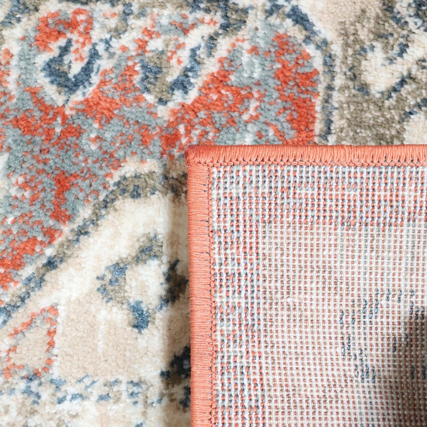 Rustic Distressed Geometric Design Indoor Area Rug