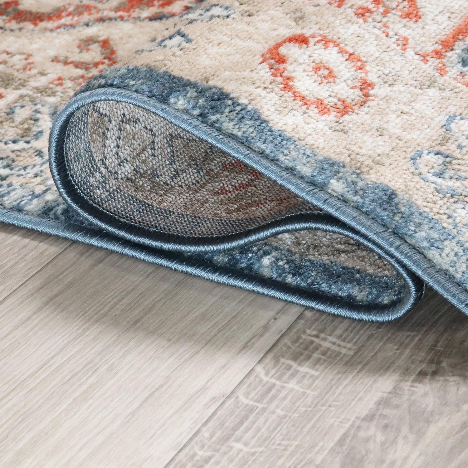 Rustic Distressed Geometric Design Indoor Area Rug