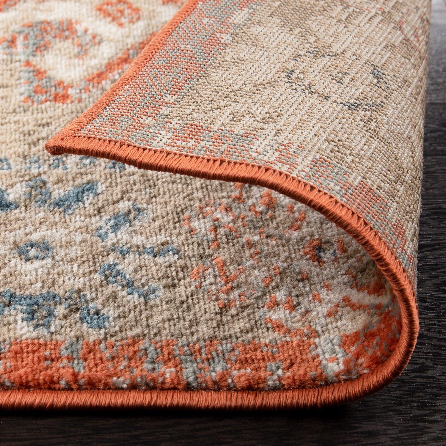 Rustic Distressed Geometric Design Indoor Area Rug