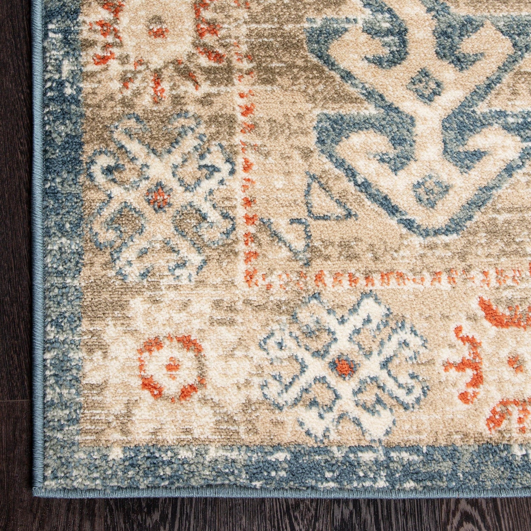 Rustic Distressed Geometric Design Indoor Area Rug