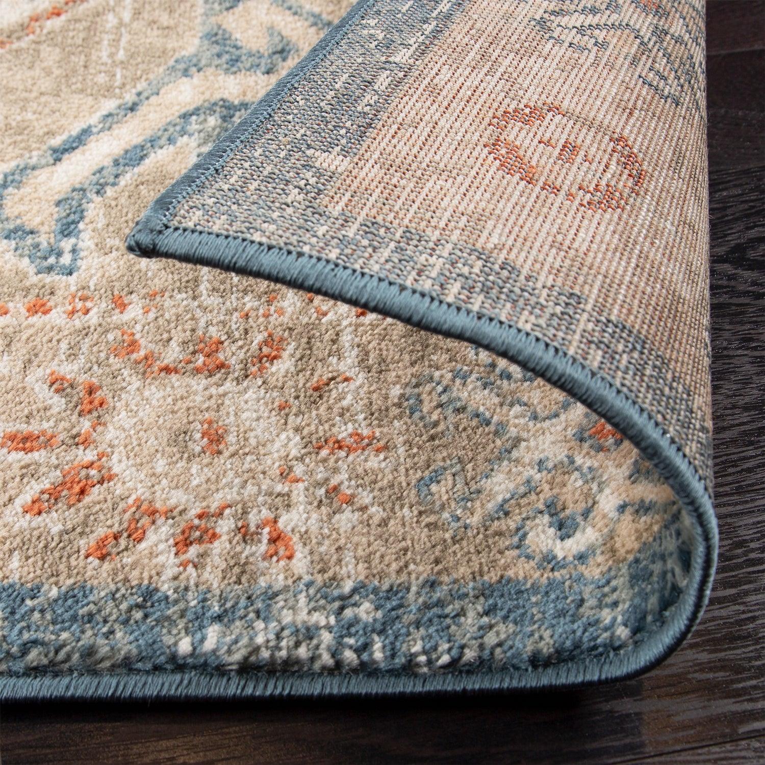 Rustic Distressed Geometric Design Indoor Area Rug