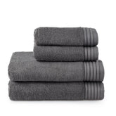 Egyptian Cotton Hand/Wash Towel Set of 4-Dark Gray Heavyweight 600 GSM Luxury