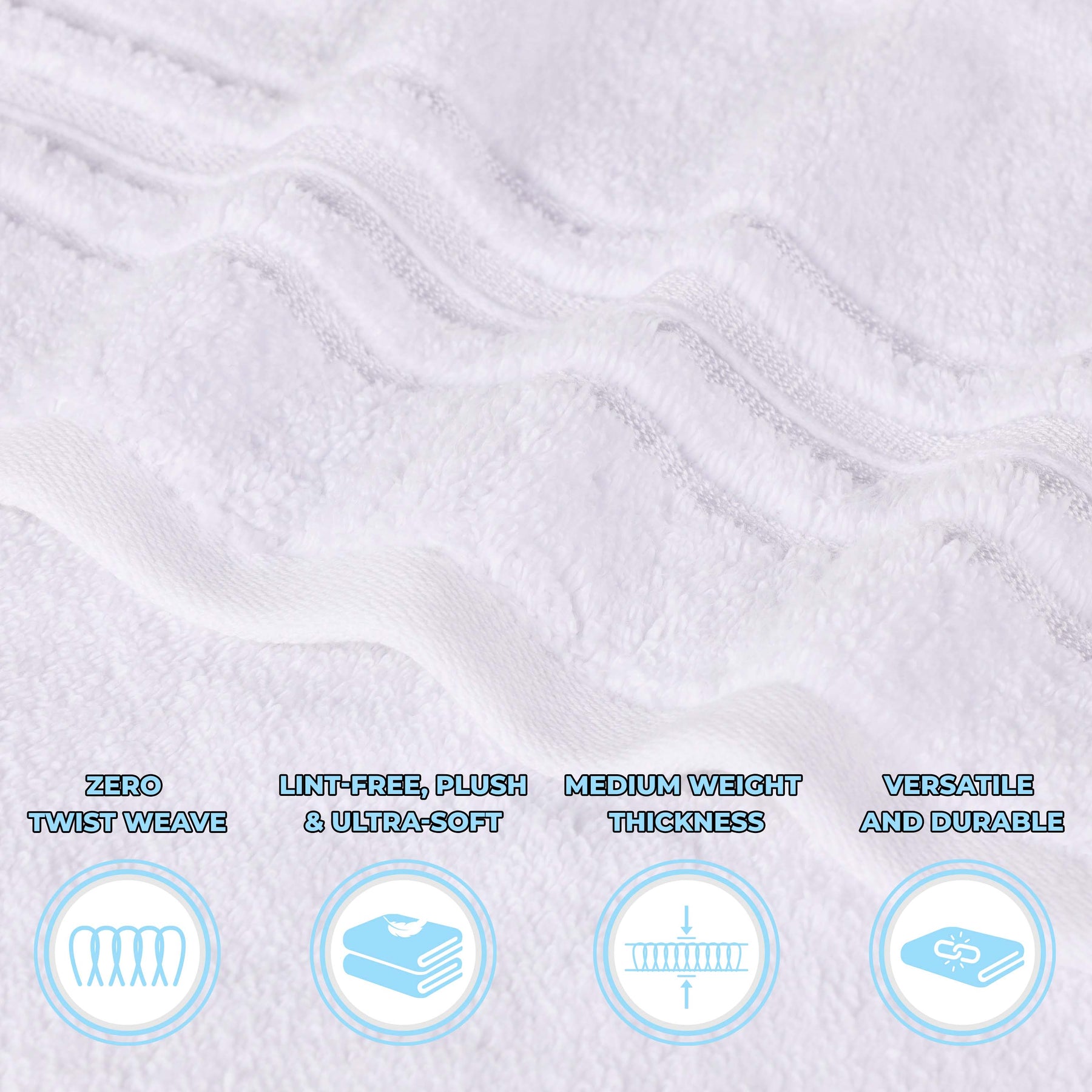 Sadie Zero Twist Cotton Solid Absorbent 3 Piece Towel Set