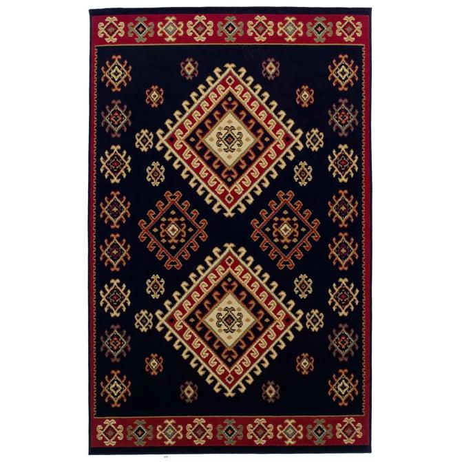 Santa Fe Geometric Floral Ikat Indoor Area Rug Or Runner Rug