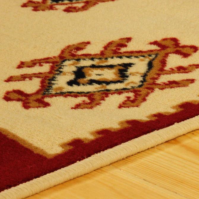 Santa Fe Geometric Floral Ikat Indoor Area Rug Or Runner Rug