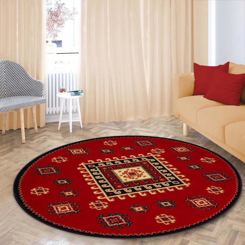 Santa Fe Geometric Floral Ikat Indoor Area Rug Or Runner Rug