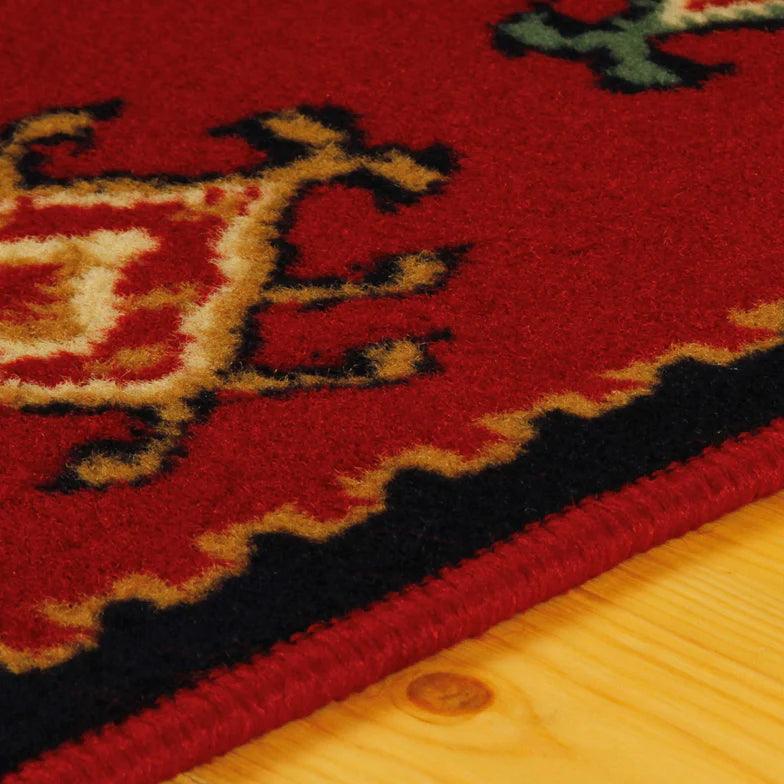 Santa Fe Geometric Floral Ikat Indoor Area Rug Or Runner Rug