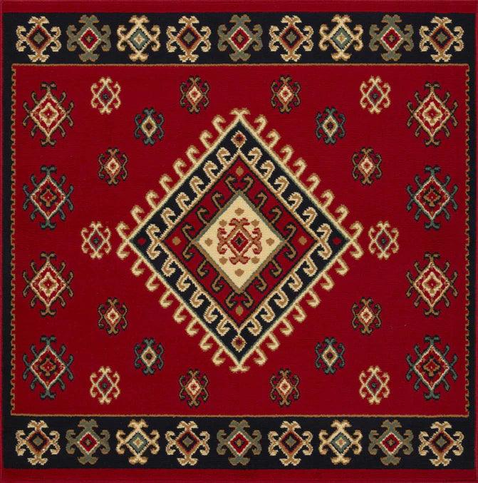 Santa Fe Geometric Floral Ikat Indoor Area Rug Or Runner Rug