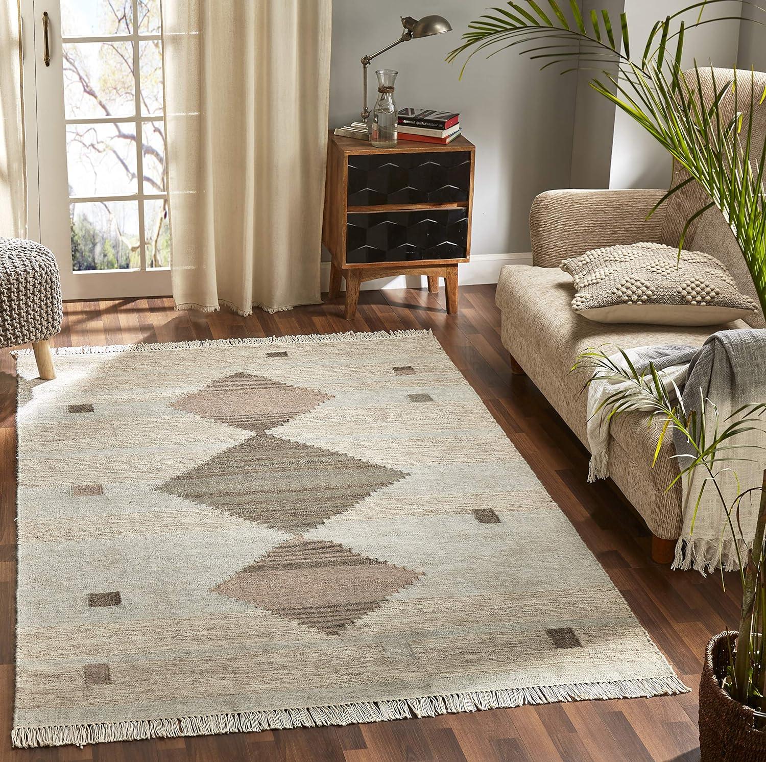 Sayah Eco-Friendly Geometric Handwoven Indoor Area Rug