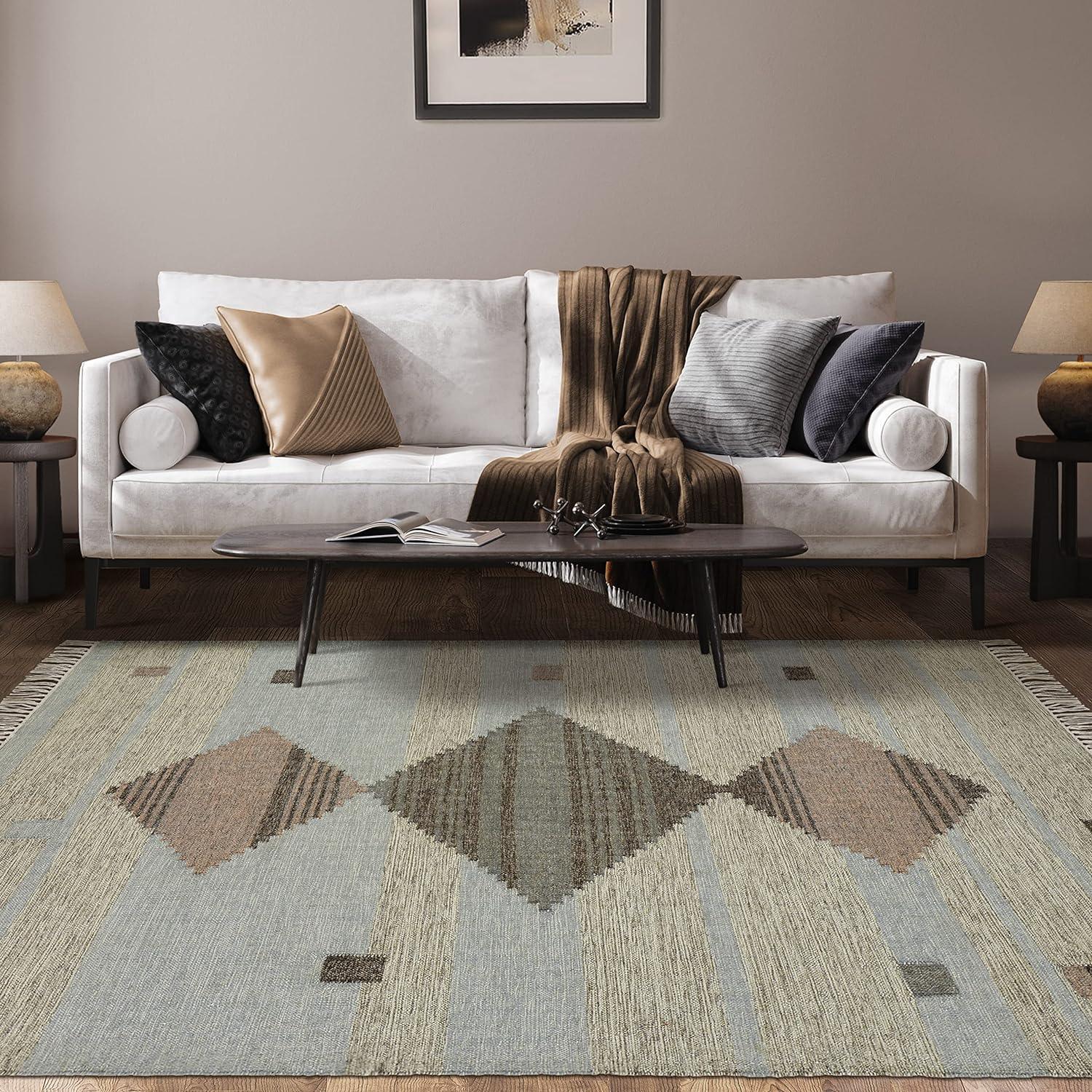 Sayah Eco-Friendly Geometric Handwoven Indoor Area Rug