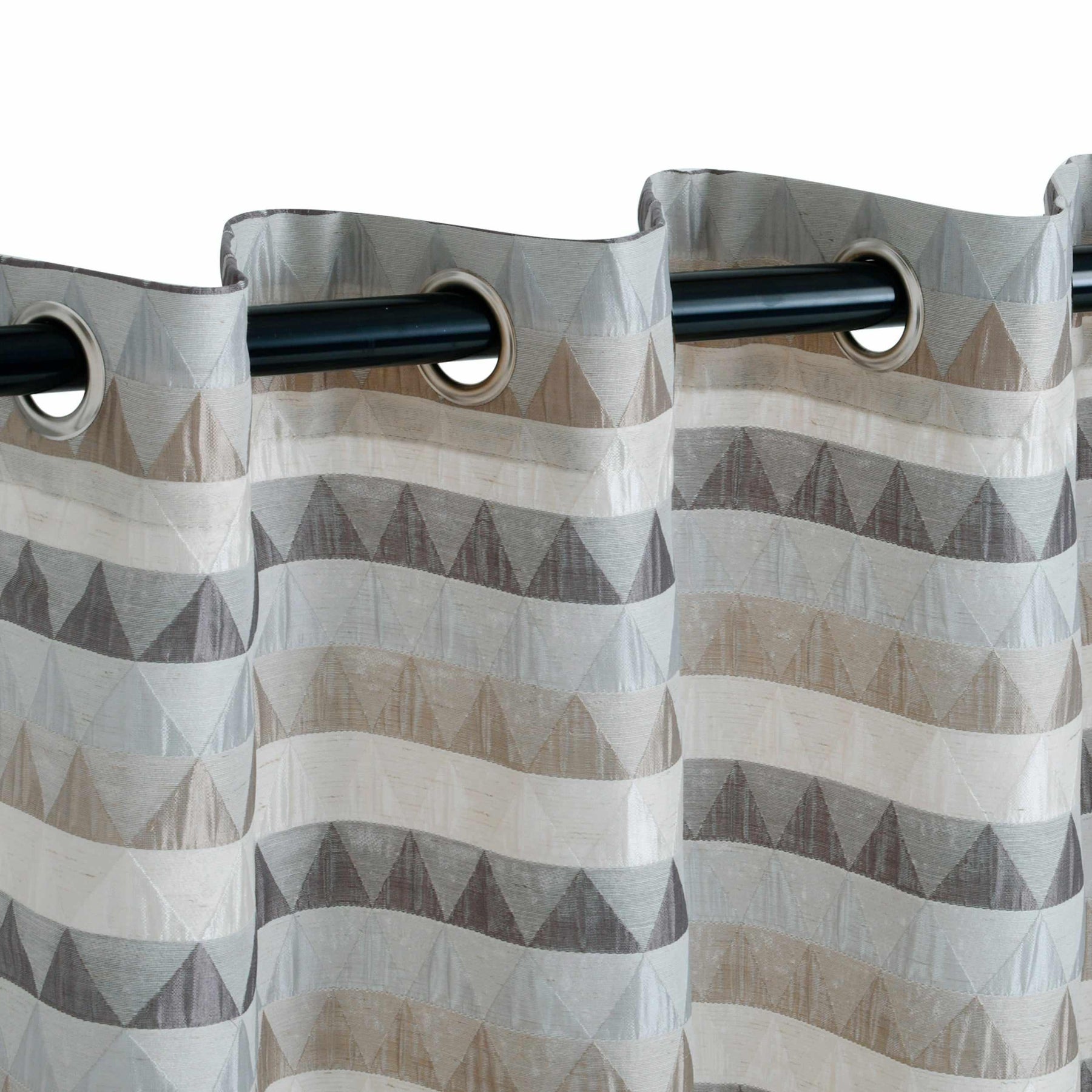 Scalene Jacquard Trellis Grommet Semi-Sheer Curtain Panel Set
