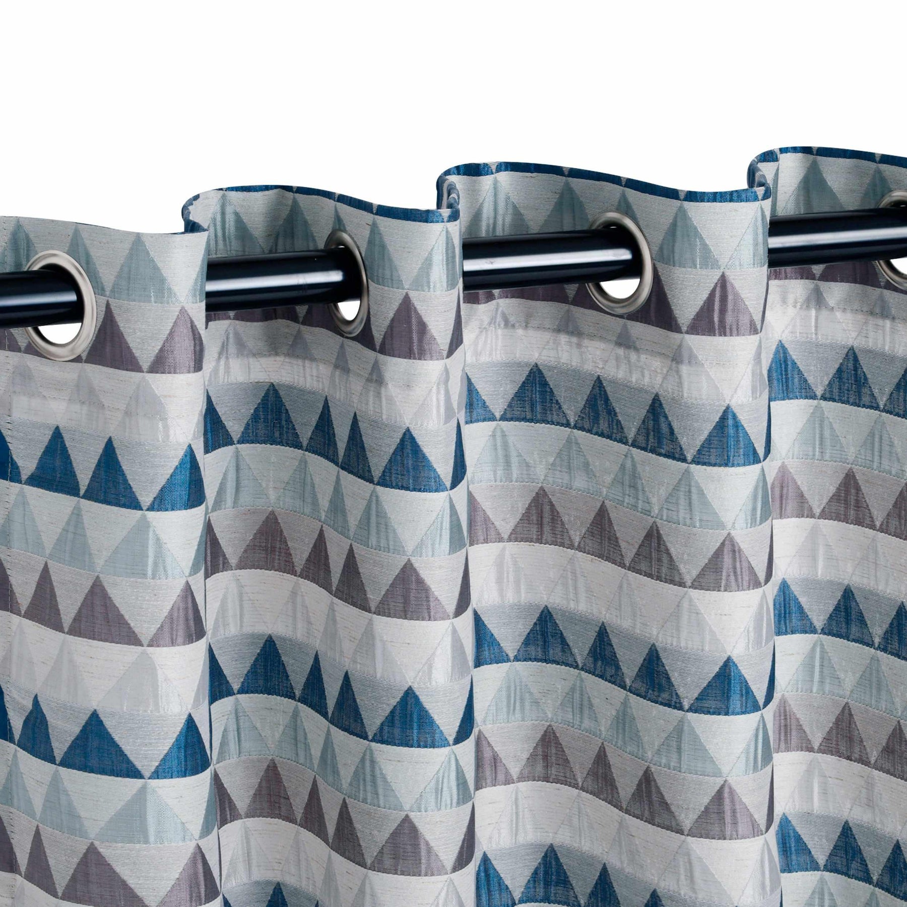 Scalene Jacquard Trellis Grommet Semi-Sheer Curtain Panel Set
